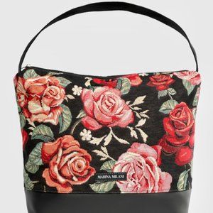 Made in Italy- Vegan Leather Rose Shoulder Bag